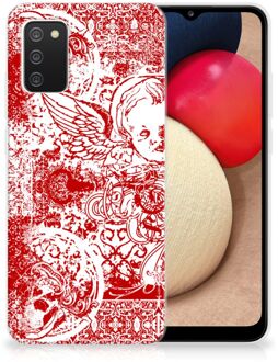 B2Ctelecom GSM Hoesje Samsung M02s | Samsung Galaxy A02s Back Case TPU Siliconen Hoesje Angel Skull Red