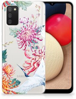 B2Ctelecom GSM Hoesje Samsung M02s | Samsung Galaxy A02s Smartphonehoesje Customize Bird Flowers