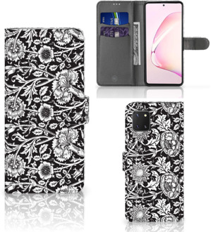 B2Ctelecom GSM Hoesje Samsung Note 10 Lite Beschermhoes Black Flowers