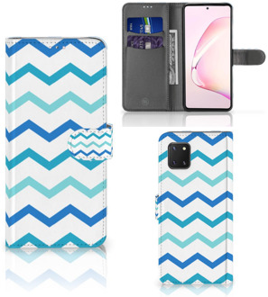 B2Ctelecom GSM Hoesje Samsung Note 10 Lite Foto hoesje Zigzag Blauw