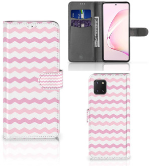 B2Ctelecom GSM Hoesje Samsung Note 10 Lite Hoesje ontwerpen Waves Roze