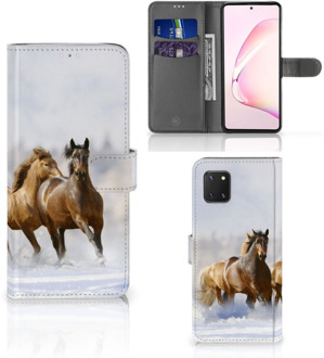 B2Ctelecom GSM Hoesje Samsung Note 10 Lite Wallet Book Case Paarden