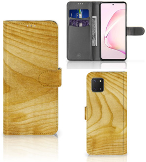 B2Ctelecom GSM Hoesje Samsung Note 10 Lite Wallet Case Licht Hout