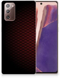 B2Ctelecom GSM Hoesje Samsung Note 20 Backcase TPU Siliconen Hoesje Geruit Rood