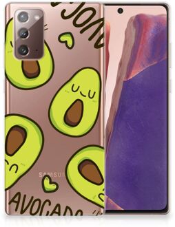 B2Ctelecom GSM Hoesje Samsung Note 20 Backcase TPU Siliconen Hoesje Transparant Avocado Singing