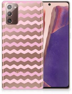 B2Ctelecom GSM Hoesje Samsung Note 20 Bumper Hoesje Waves Roze