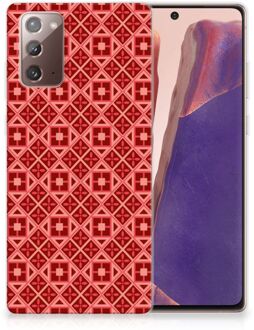 B2Ctelecom GSM Hoesje Samsung Note 20 Hoesje met Tekst Batik Red