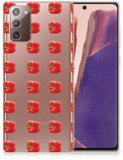 B2Ctelecom GSM Hoesje Samsung Note 20 Smartphonehoesje Transparant Paprika Red