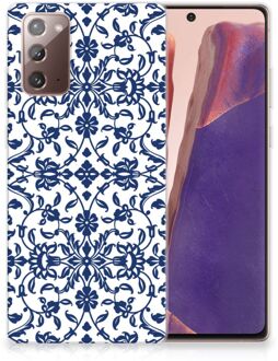 B2Ctelecom GSM Hoesje Samsung Note 20 Trendy Telefoonhoesjes Flower Blue