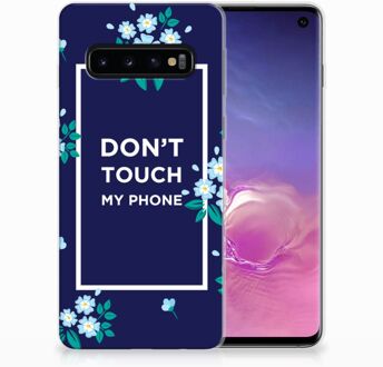 B2Ctelecom GSM Hoesje Samsung S10 Flowers Blue DTMP