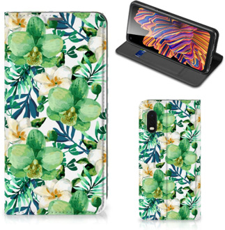 B2Ctelecom GSM Hoesje Samsung Xcover Pro Bookcase Cover Orchidee Groen