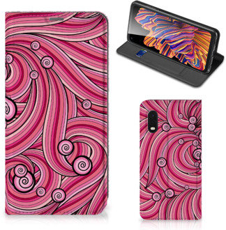 B2Ctelecom GSM Hoesje Samsung Xcover Pro Foto Hoesje ontwerpen Swirl Pink