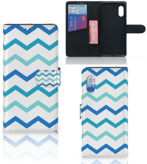 B2Ctelecom GSM Hoesje Samsung Xcover Pro Foto hoesje Zigzag Blauw