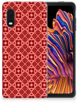 B2Ctelecom GSM Hoesje Samsung Xcover Pro Hoesje met Tekst Batik Red