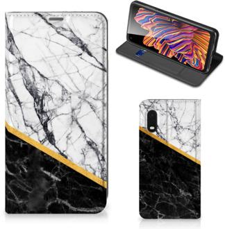 B2Ctelecom GSM Hoesje Samsung Xcover Pro Mobiel Case Marble White Black