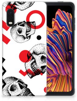 B2Ctelecom GSM Hoesje Samsung Xcover Pro TPU Bumper Skull Red