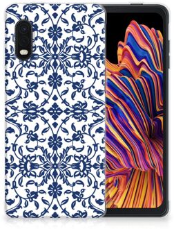 B2Ctelecom GSM Hoesje Samsung Xcover Pro Trendy Telefoonhoesjes Flower Blue