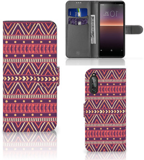 B2Ctelecom GSM Hoesje Sony Xperia 10 II Bookcase Aztec Purple