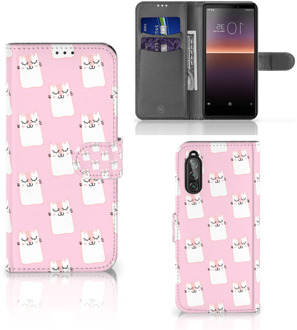 B2Ctelecom GSM Hoesje Sony Xperia 10 II Bookcase Valentijn Cadeaus Sleeping Cats