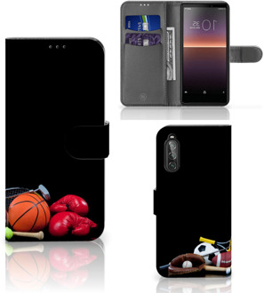 B2Ctelecom GSM Hoesje Sony Xperia 10 II Bookcover Ontwerpen Voetbal, Tennis, Boxing… Sports