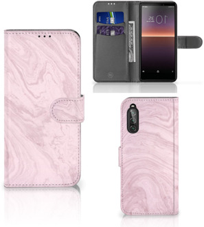 B2Ctelecom GSM Hoesje Sony Xperia 10 II Flip Case Marble Pink