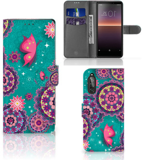 B2Ctelecom GSM Hoesje Sony Xperia 10 II Flipcase Cirkels en Vlinders