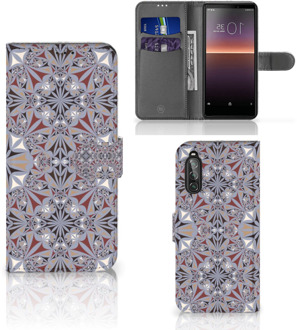 B2Ctelecom GSM Hoesje Sony Xperia 10 II Flipcover Flower Tiles