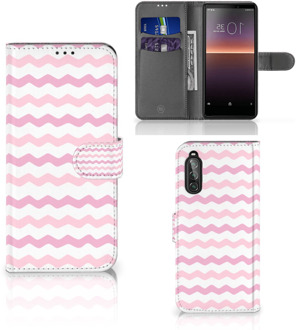 B2Ctelecom GSM Hoesje Sony Xperia 10 II Hoesje ontwerpen Waves Roze