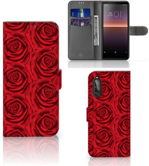 B2Ctelecom GSM Hoesje Sony Xperia 10 II Mobiel Bookcase Red Roses