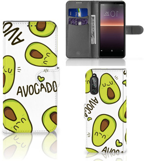 B2Ctelecom GSM Hoesje Sony Xperia 10 II Mobiel Bookcase Valentijn Cadeautje Haar Avocado Singing