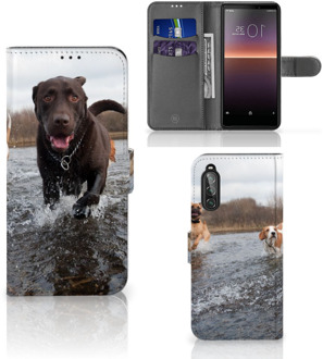 B2Ctelecom GSM Hoesje Sony Xperia 10 II Wallet Book Case Honden Labrador