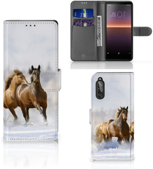 B2Ctelecom GSM Hoesje Sony Xperia 10 II Wallet Book Case Paarden