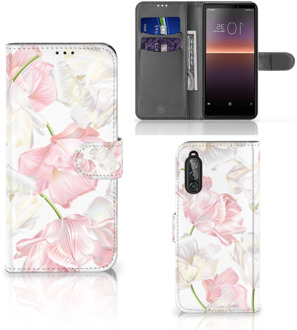 B2Ctelecom GSM Hoesje Sony Xperia 10 II Wallet Case Cadeau voor Mama Lovely Flowers