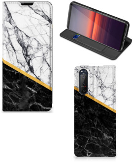 B2Ctelecom GSM Hoesje Sony Xperia 5 II Mobiel Case Marble White Black