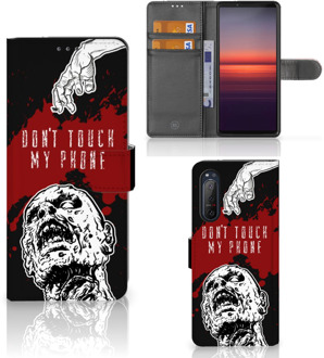 B2Ctelecom GSM Hoesje Sony Xperia 5II Book Case met Pasjeshouder Zombie Blood