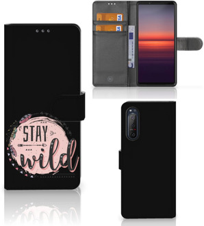 B2Ctelecom GSM Hoesje Sony Xperia 5II Book Case met Tekst Boho Stay Wild