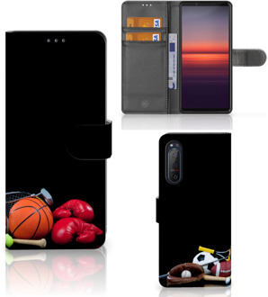 B2Ctelecom GSM Hoesje Sony Xperia 5II Bookcover Ontwerpen Voetbal, Tennis, Boxing… Sports