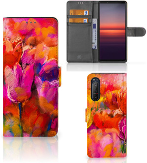 B2Ctelecom GSM Hoesje Sony Xperia 5II Cover met Tekst Tulips