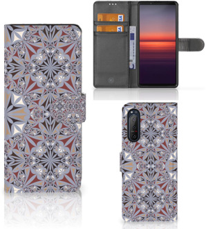 B2Ctelecom GSM Hoesje Sony Xperia 5II Flipcover Flower Tiles