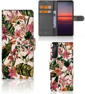 B2Ctelecom GSM Hoesje Sony Xperia 5II Fotohoesje ontwerpen Flowers