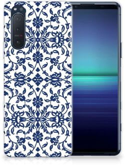 B2Ctelecom GSM Hoesje Sony Xperia 5II Trendy Telefoonhoesjes Flower Blue