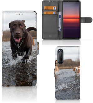 B2Ctelecom GSM Hoesje Sony Xperia 5II Wallet Book Case Honden Labrador