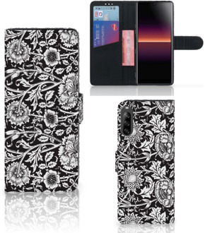 B2Ctelecom GSM Hoesje Sony Xperia L4 Beschermhoes Black Flowers