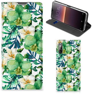 B2Ctelecom GSM Hoesje Sony Xperia L4 Bookcase Cover Orchidee Groen