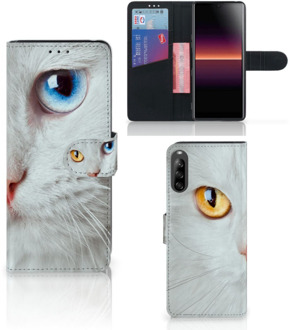 B2Ctelecom GSM Hoesje Sony Xperia L4 Bookcover Case Witte Kat