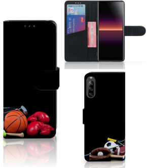 B2Ctelecom GSM Hoesje Sony Xperia L4 Bookcover Ontwerpen Voetbal, Tennis, Boxing… Sports