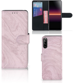 B2Ctelecom GSM Hoesje Sony Xperia L4 Flip Case Marble Pink