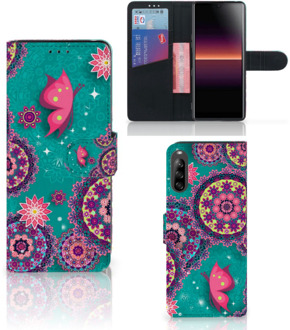 B2Ctelecom GSM Hoesje Sony Xperia L4 Flipcase Cirkels en Vlinders