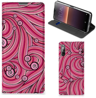 B2Ctelecom GSM Hoesje Sony Xperia L4 Foto Hoesje ontwerpen Swirl Pink