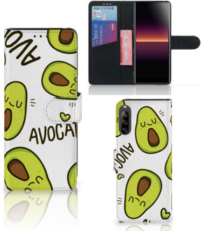 B2Ctelecom GSM Hoesje Sony Xperia L4 Mobiel Bookcase Valentijn Cadeautje Haar Avocado Singing